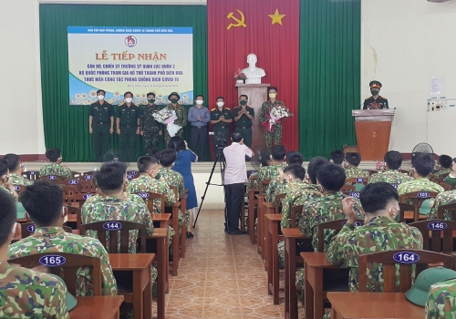 Biên Hòa tiếp nhận 100 cán bộ chiến sĩ học viên Trường SQLQ2  tham gia hỗ trợ phòng chống dịch.jpg