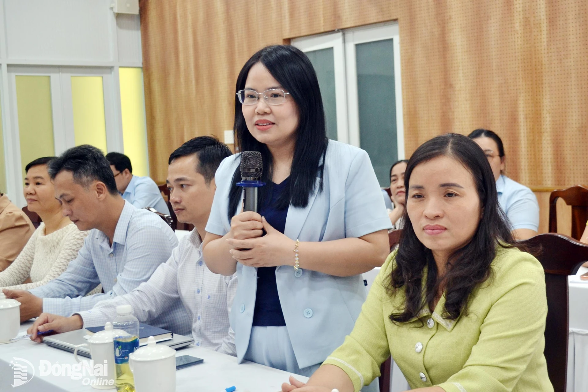 Lê Thị Tuyết phát biểu hưởng ứng chương trình