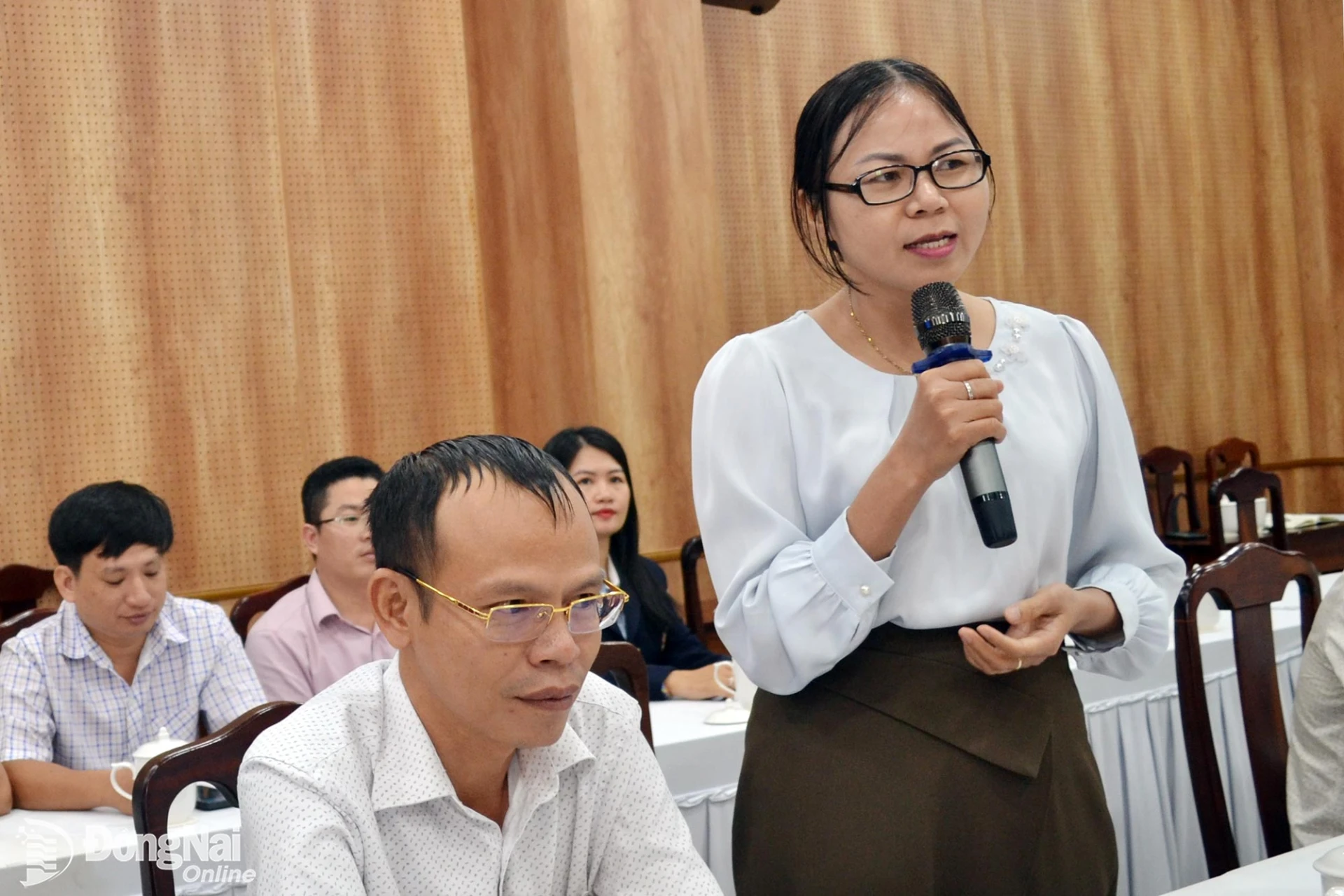 Lương Thị Quyên phát biểu hưởng ứng chương trình